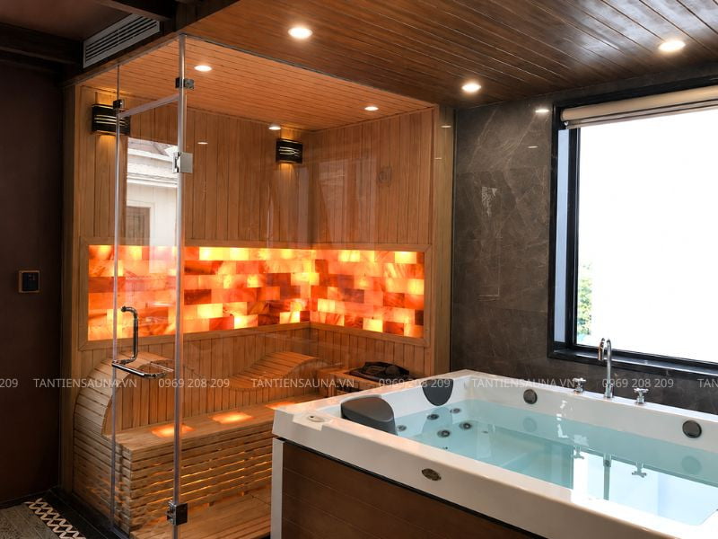 Mẫu phòng xông hơi đá muối gia đình sáng tạo tại Vinhomes Hàm Nghi