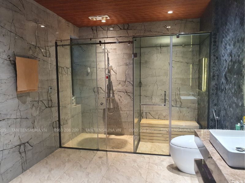 Mẫu phòng xông hơi ướt 1,4x1m được hoàn thiện tại Thái Nguyên