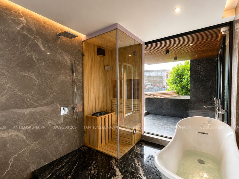 Mẫu phòng xông cá nhân chỉ 1m2 gọn gàng thi công tại Thái Nguyên