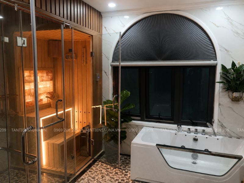 Lắp đặt phòng xông và bồn massage trong không gian phòng tắm, Nguyễn Xiển HN
